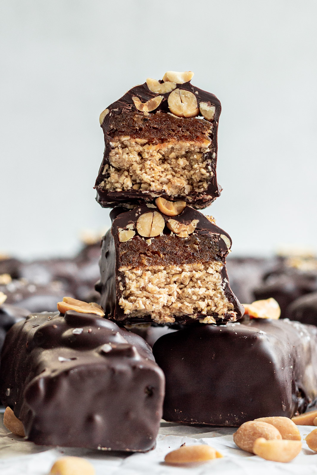 Healthy Vegan Snickers Bars with Dates